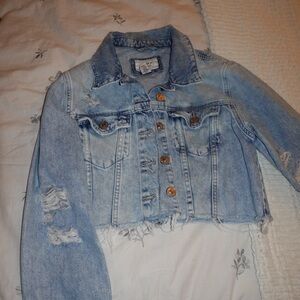 Forever 21 Light Blue Cropped Denim Jacket
